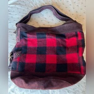 Lucky Brand Buffalo Plaid Red and Black Women's Tote Bag, NWOT